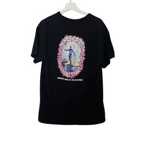 Lastwave Men's T-Shirt Black Large 100% Cotton Surfing Graphic Duke Kahanamoku